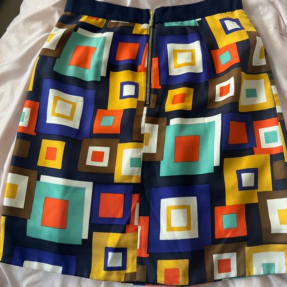 Kate Spade Kylie 100% silk geometric pencil midi skirt size 6 PLEASE READ - Picture 3 of 16